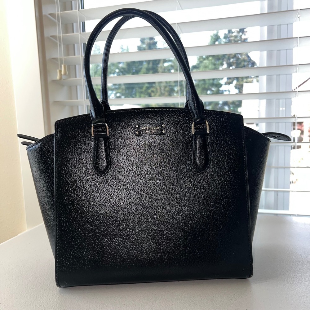 Kate Spade New York Jeanne Black Pebbled Leather Satchel No Crossbody Strap